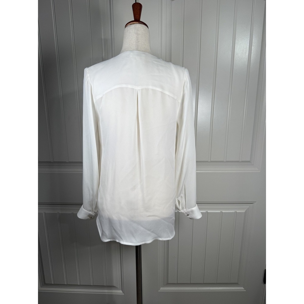 L'Agence Blouse Womens XS/TP White Silk Wrap Front Long Sleeve Lightweight Top - Picture 2 of 9